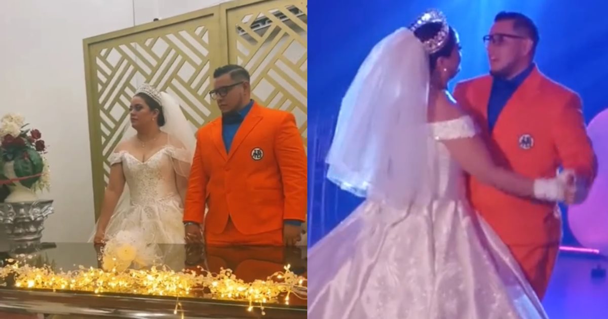 Novio se va vestido de Dragon Ball a su boda