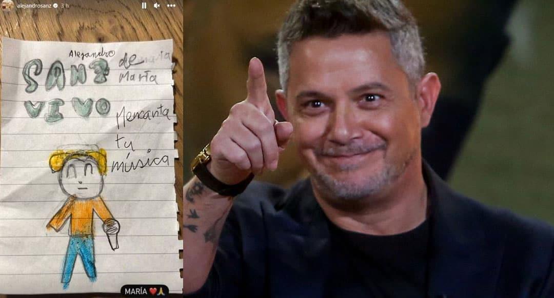 El tierno dibujo que recibió Alejandro Sanz tras mensajes depresivos