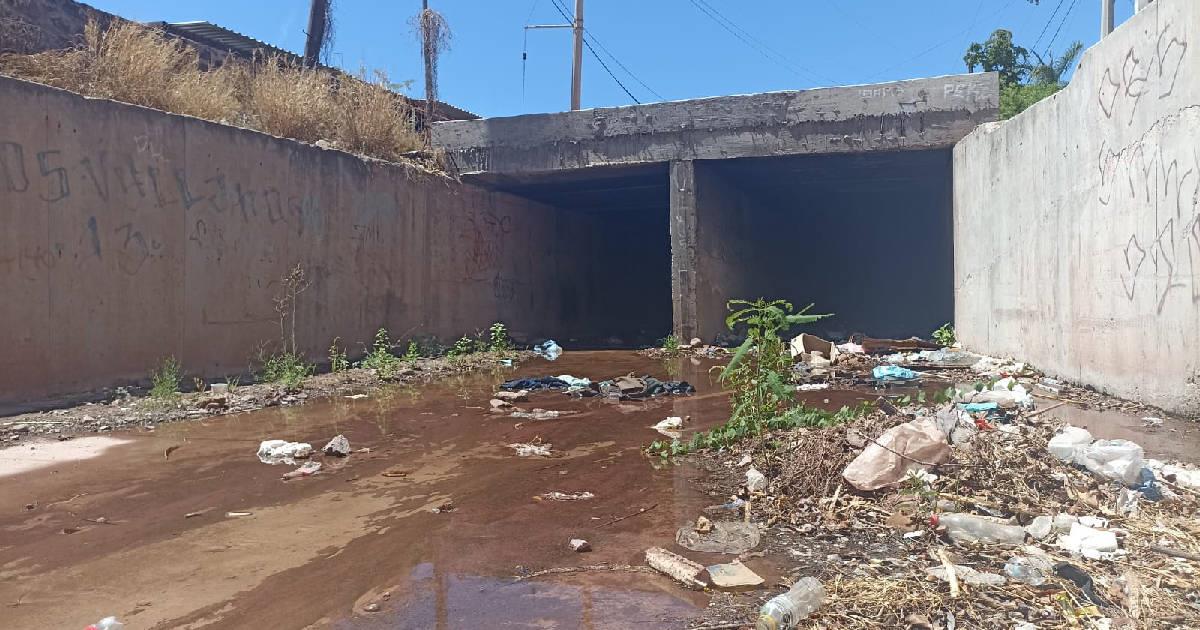 Siguen sin atender fuga de agua en colonia 5 de Mayo en Guaymas