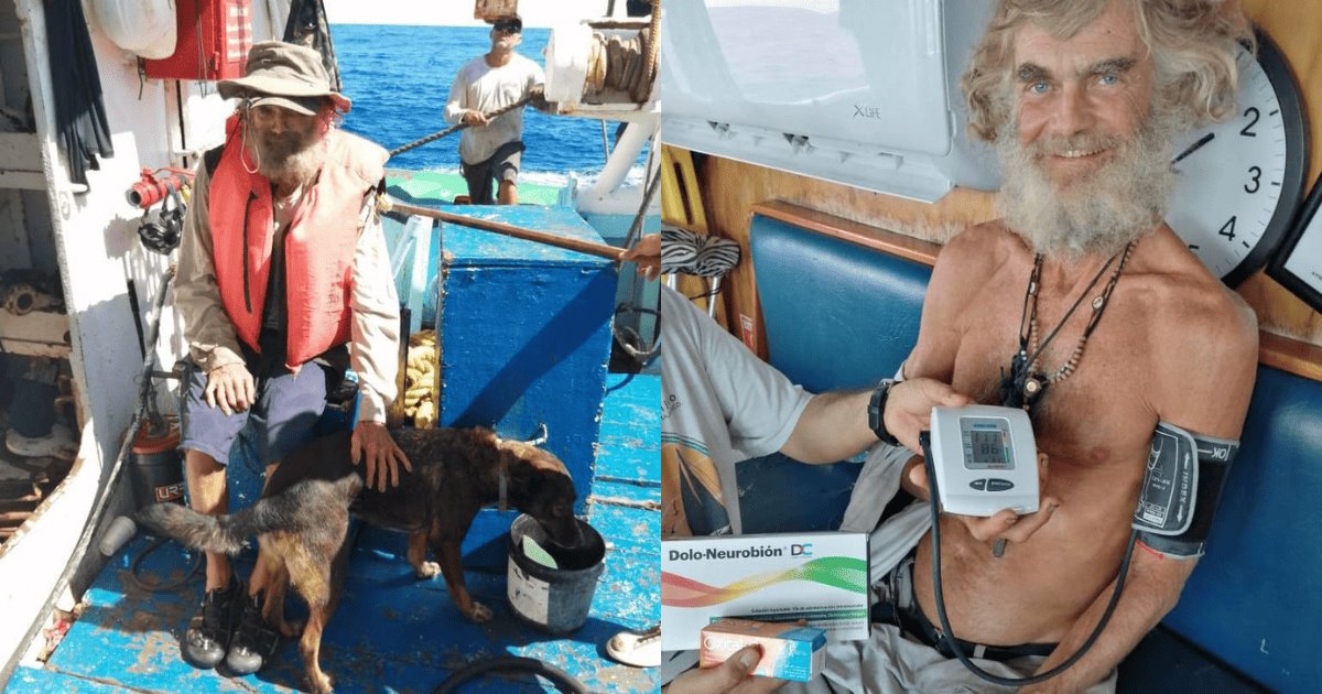 Buque atunero rescata a hombre y su perrita tras tres meses de naufragio