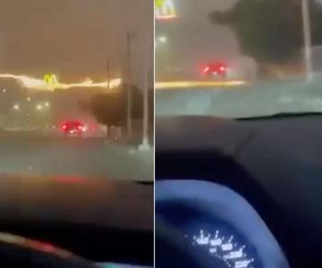 Guaymense capta en video impresionante caída de rayo