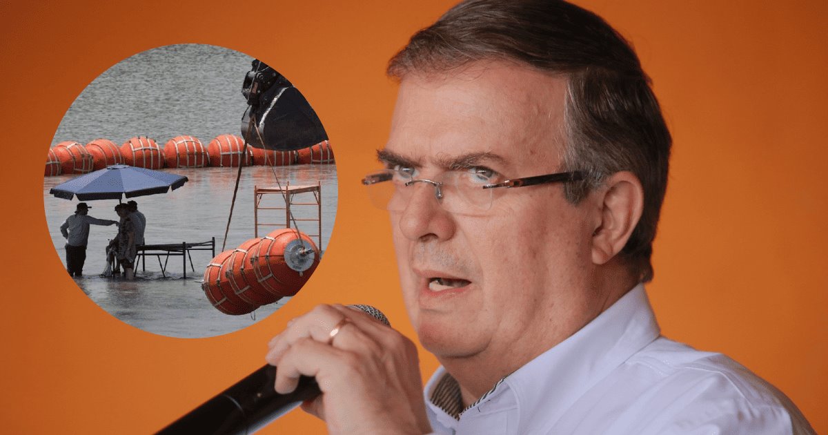 Un acto racista, así califica Marcelo Ebrard el muro flotante de Texas