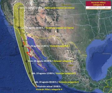 Monitorean avance de huracán Hilary