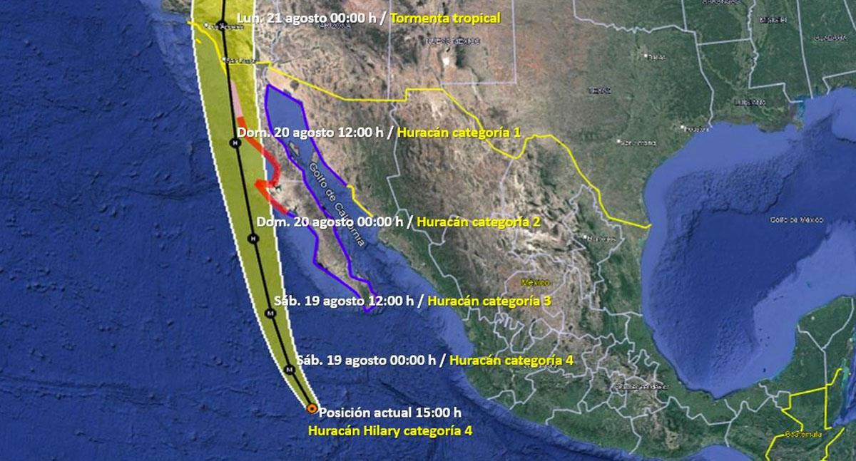 Huracán Hilary podría dejar lluvias de hasta 150 milímetros en Sonora
