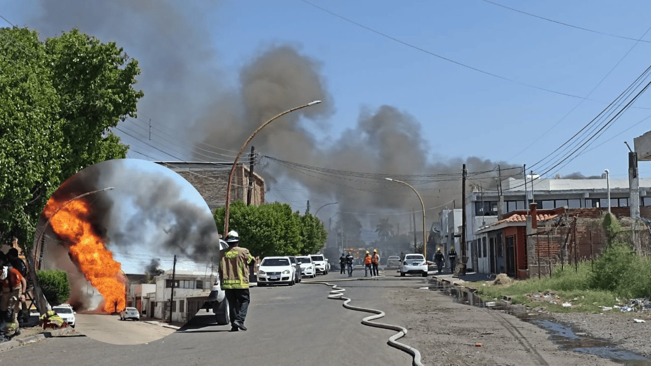 Sofocan gran incendio en bodega que almacenaba plásticos en Cajeme