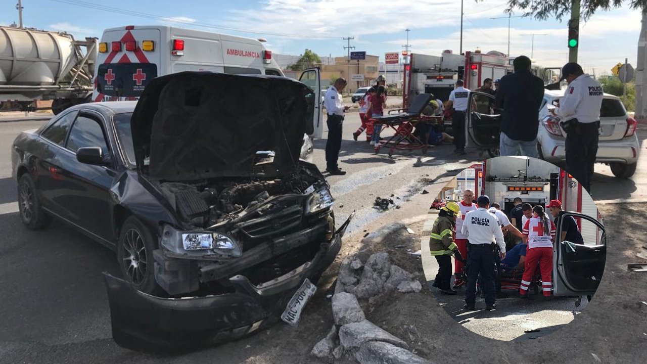 Aparatoso choque deja un lesionado al sur de Hermosillo