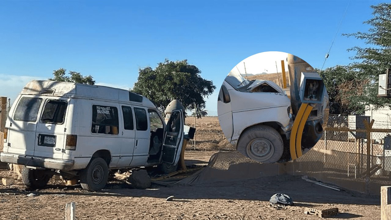 Taxi agrícola se sale del camino y choca en la Costa de Hermosillo