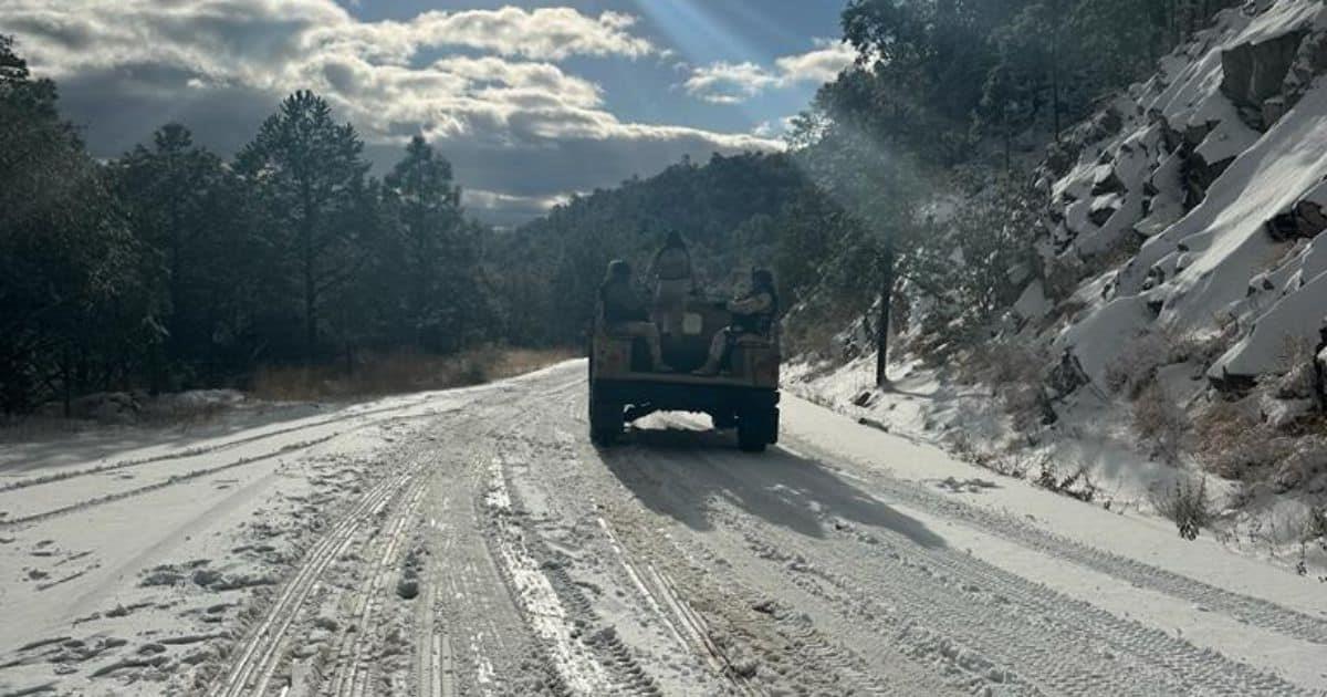 Cierran carreteras en Sonora por presencia de hielo y nieve en tramos