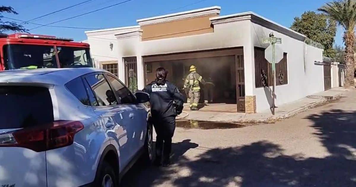 Atienden conato de incendio en vivienda de la colonia Nacameri