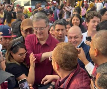 Marcelo Ebrard aparece en el cierre de precampaña de Claudia Sheinbaum