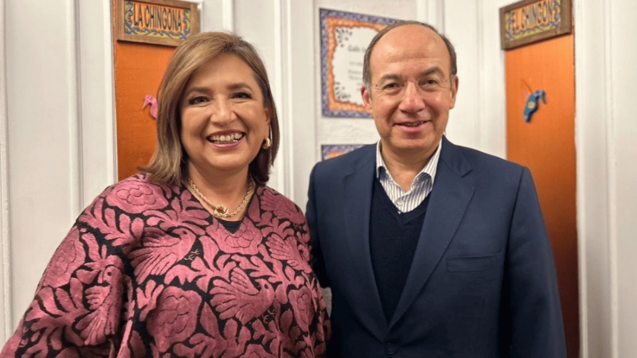 Xóchitl Gálvez se reúne con Felipe Calderón en Madrid, España