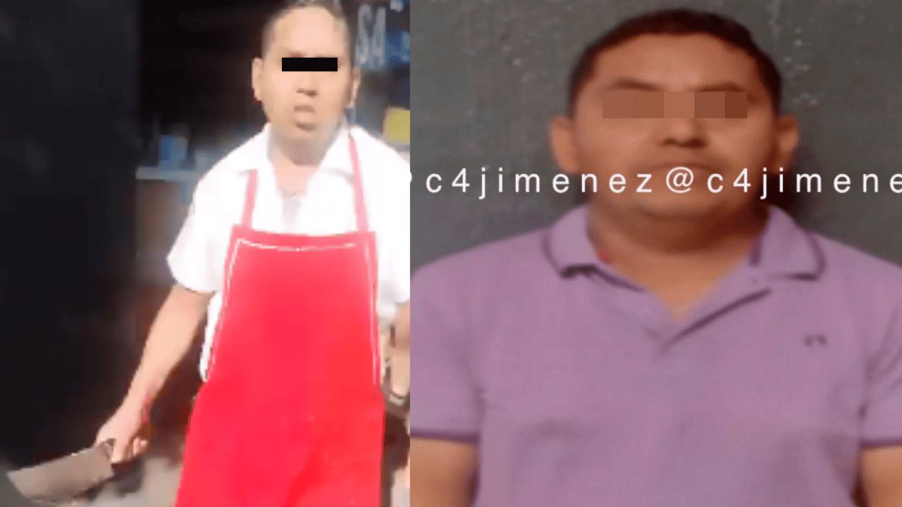 Detienen a taquero por amenazar a clientes con machete