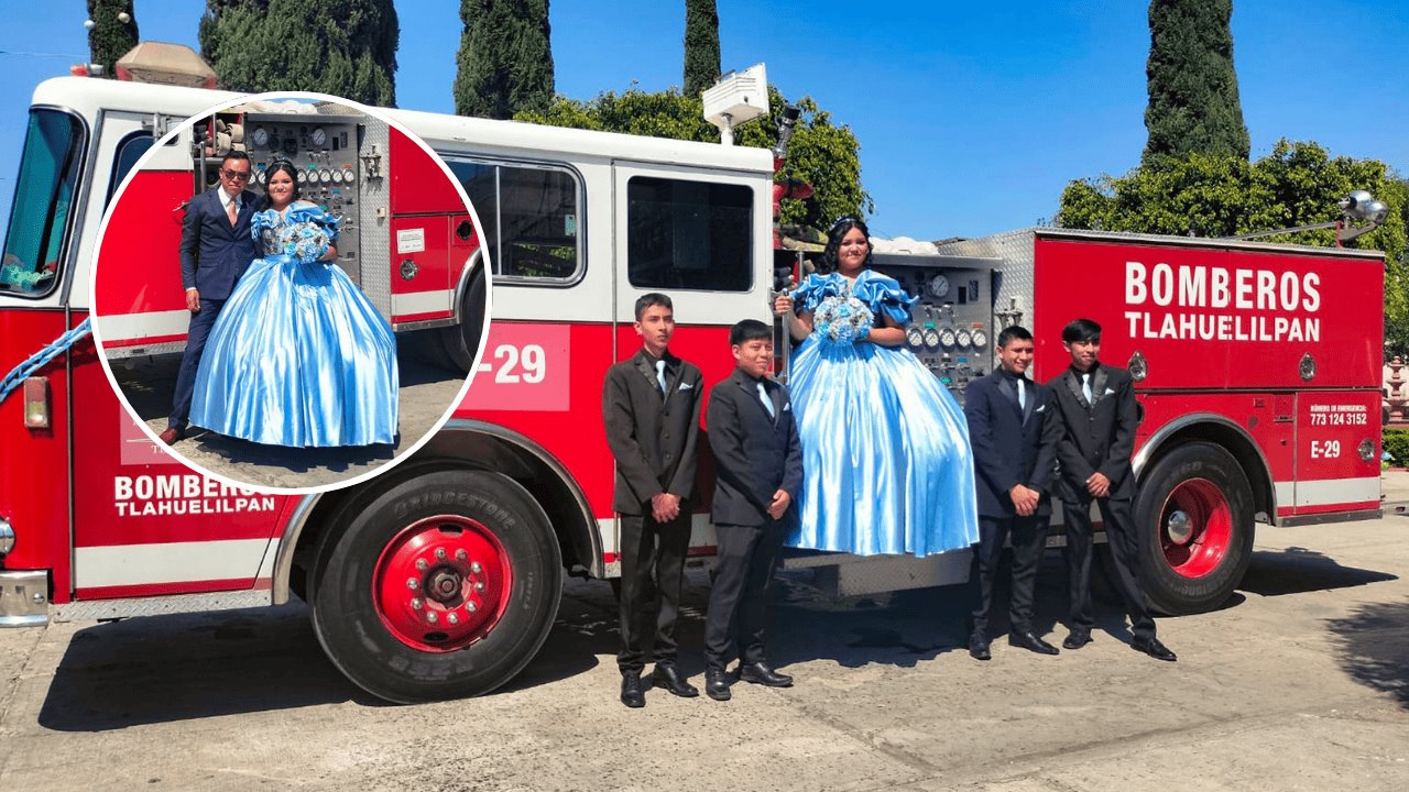 Quinceañera rinde emotivo homenaje a su padre bombero