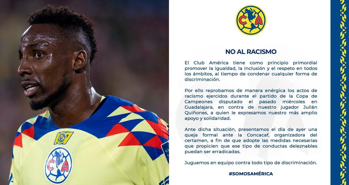 América denuncia con Concacaf los actos racistas hacia Julián Quiñones