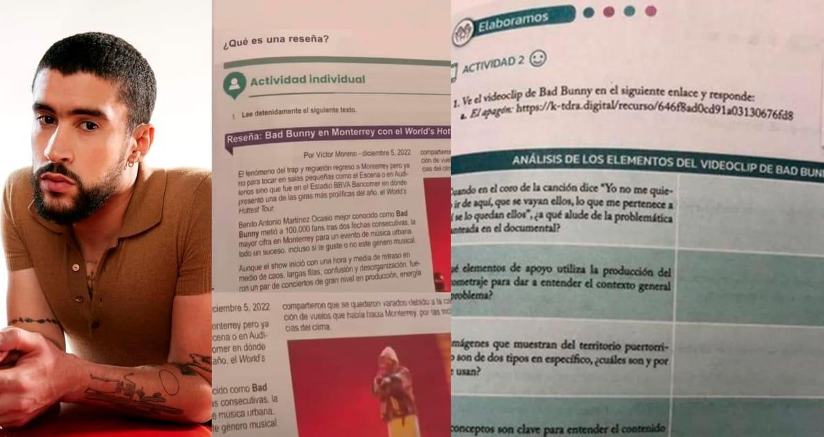 Internautas reaccionan a la aparición de Bad Bunny en libros de la SEP