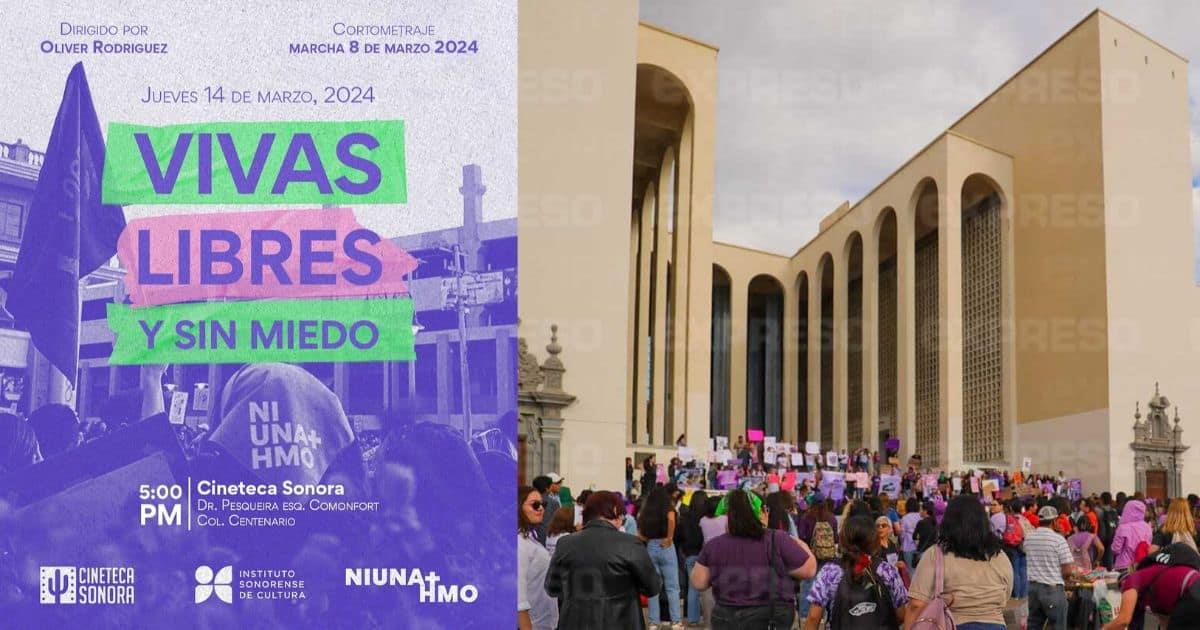 Proyectarán corto filmado durante la marcha del 8M en Hermosillo