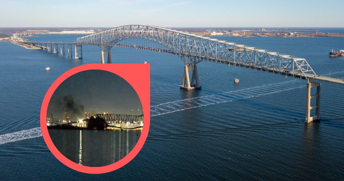 Puente Key Bridge de Maryland, derribado por choque de buque de carga