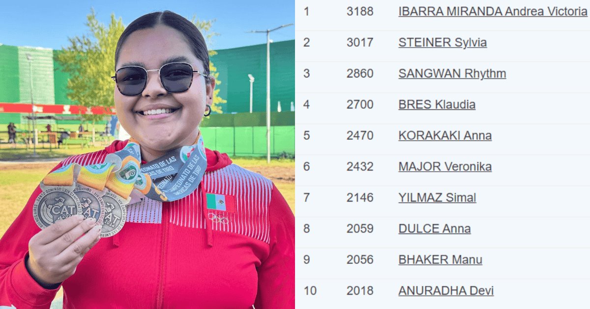 Andrea Ibarra, nueva líder del ranking mundial de pistola de aire 10 metros