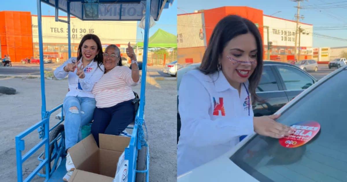 Isela Montes de Oca visita a vecinos del norponiente de Hermosillo