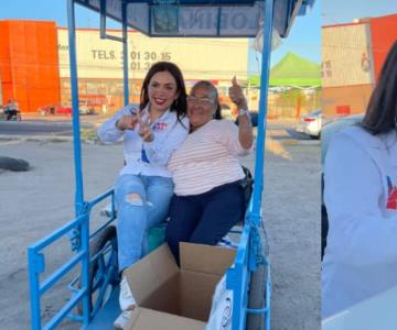 Isela Montes de Oca visita a vecinos del norponiente de Hermosillo