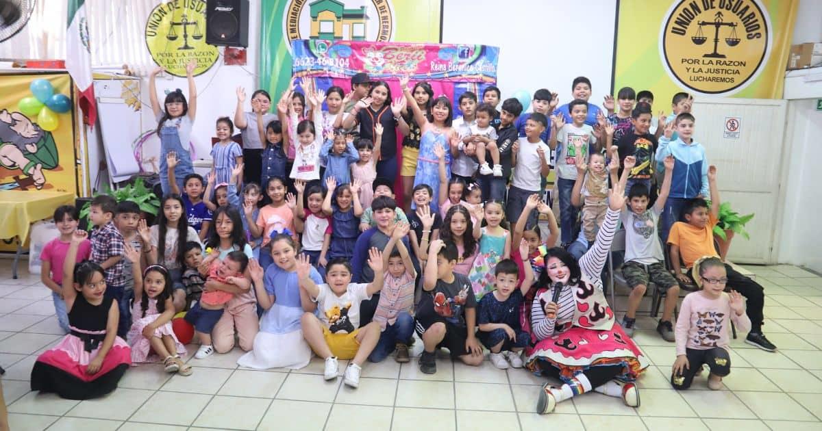 Niñas y niños disfrutan festejo por el Día del Niño en la Unión de Usuarios