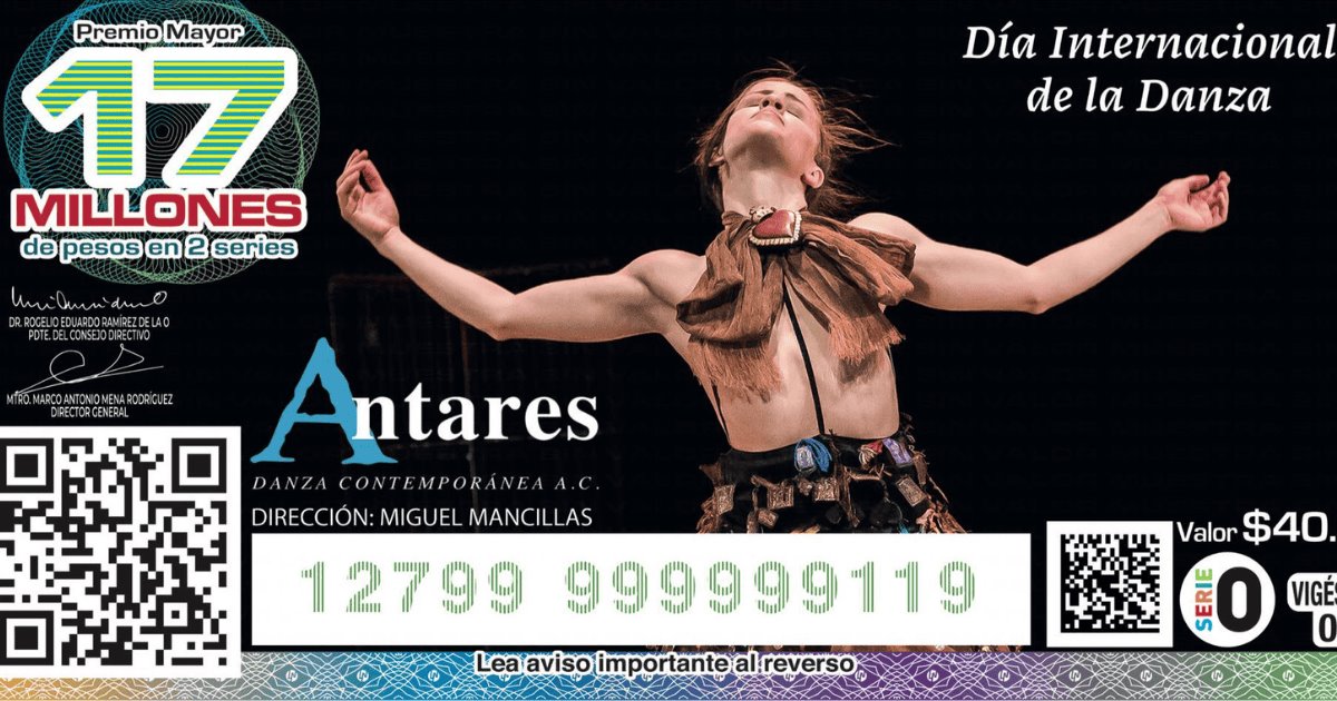 Sonora presente en billete de Lotería Nacional por el Día de la Danza