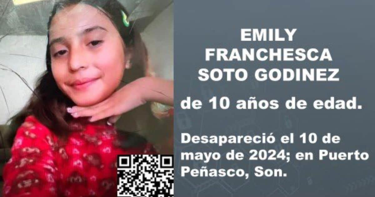 Activan Alerta Amber para localizar a Emily, menor de 10 años desaparecida