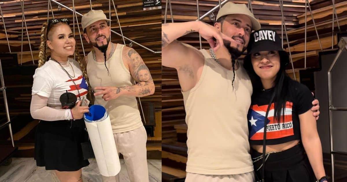 Dazlyn y Ariana cumplen su sueño de conocer a Yandel en las Fiestas del Pitic