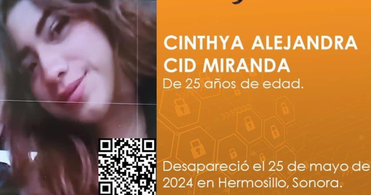 Buscan localizar a Cinthya Alejandra, joven desaparecida en Hermosillo