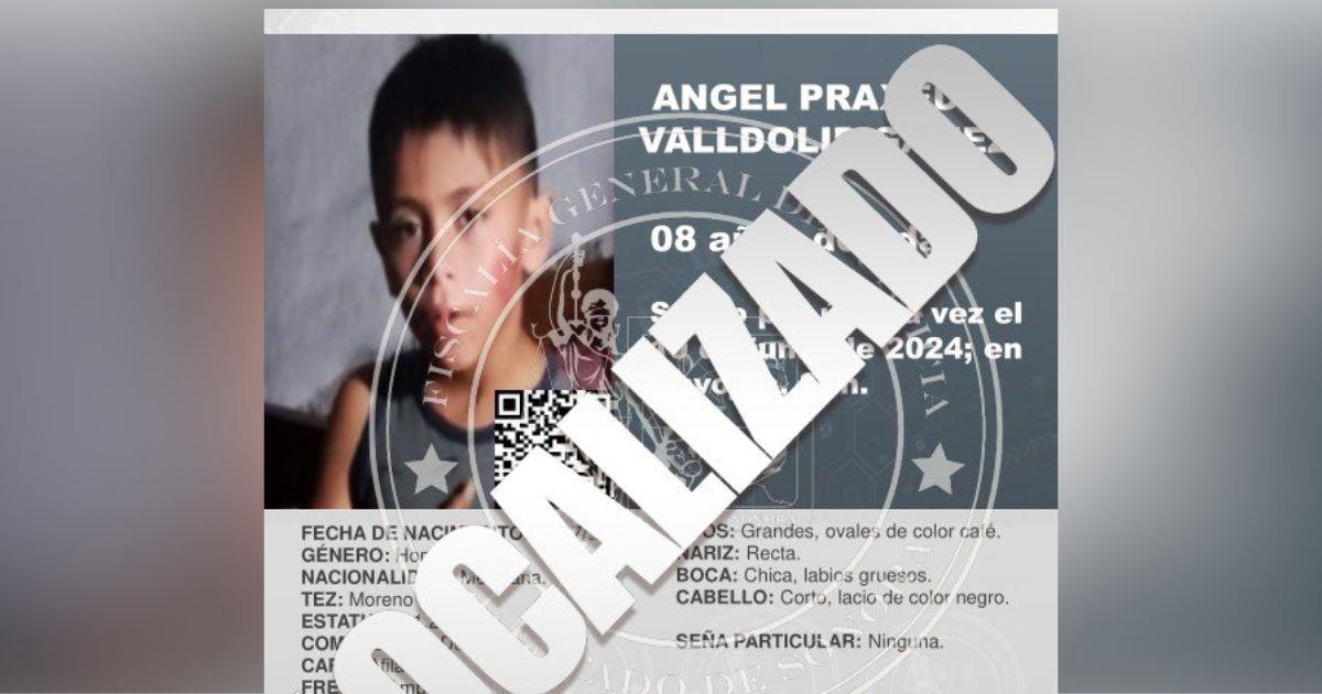 Localizan a Ángel Praxedis, menor de 8 años desaparecido