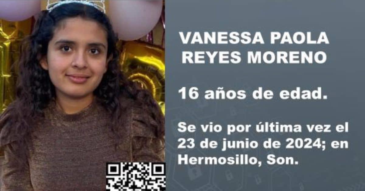 Activan Alerta Amber para localizar a Vanesa, menor desaparecida en Hermosillo