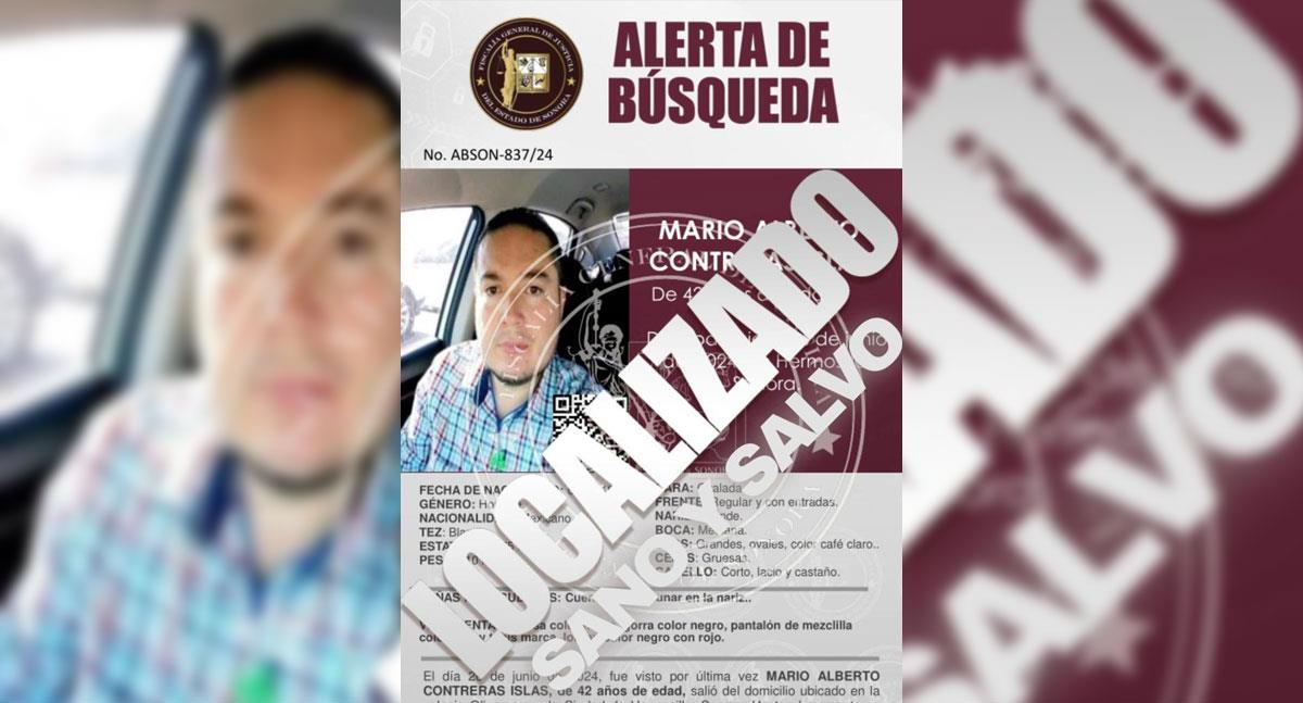 Desactivan alerta de búsqueda para Mario Alberto