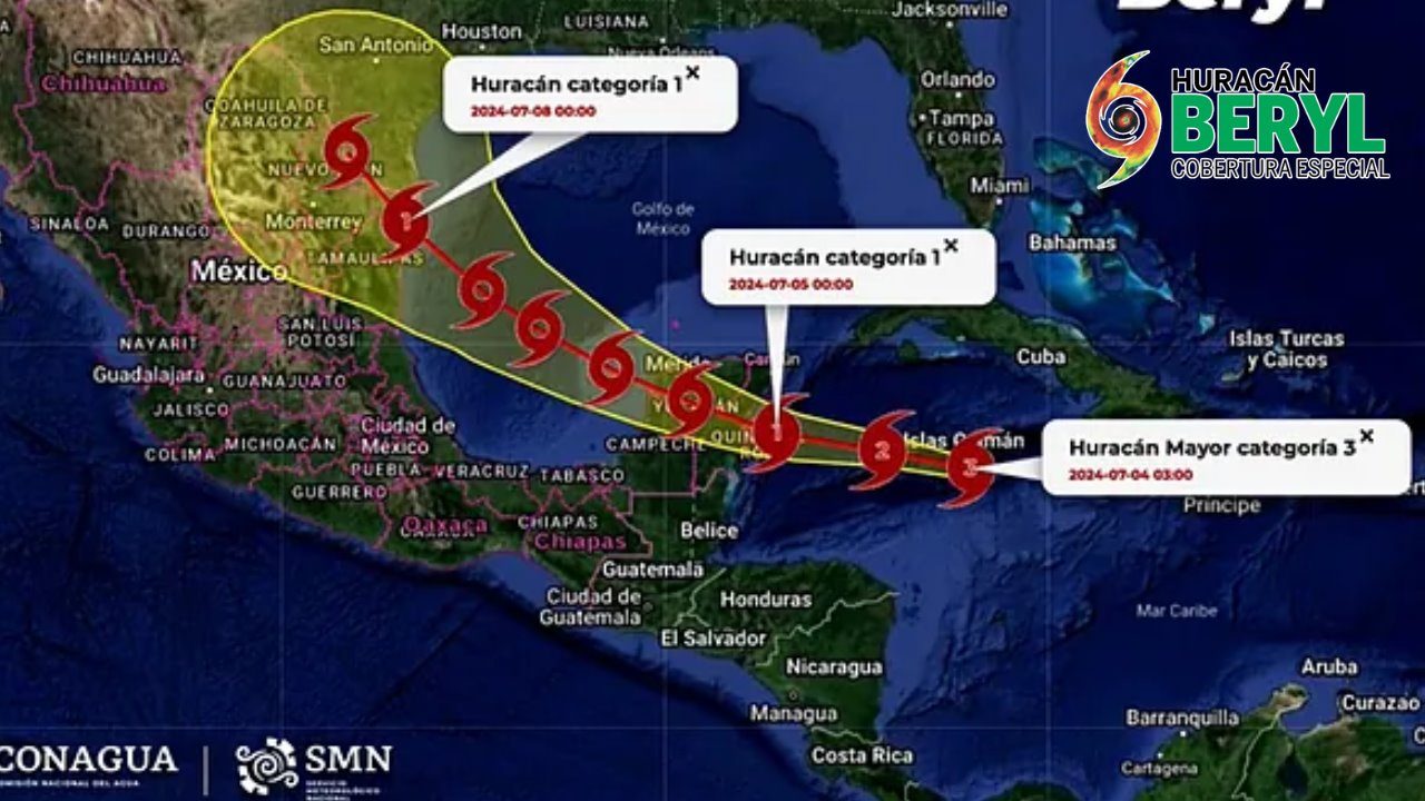 Quintana Roo continua en Alerta Naranja por huracán Beryl