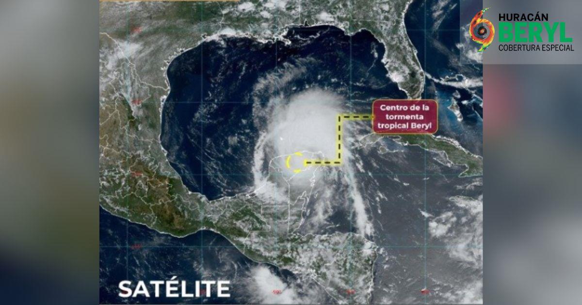 Beryl se debilita a tormenta tropical durante su paso por Yucatán