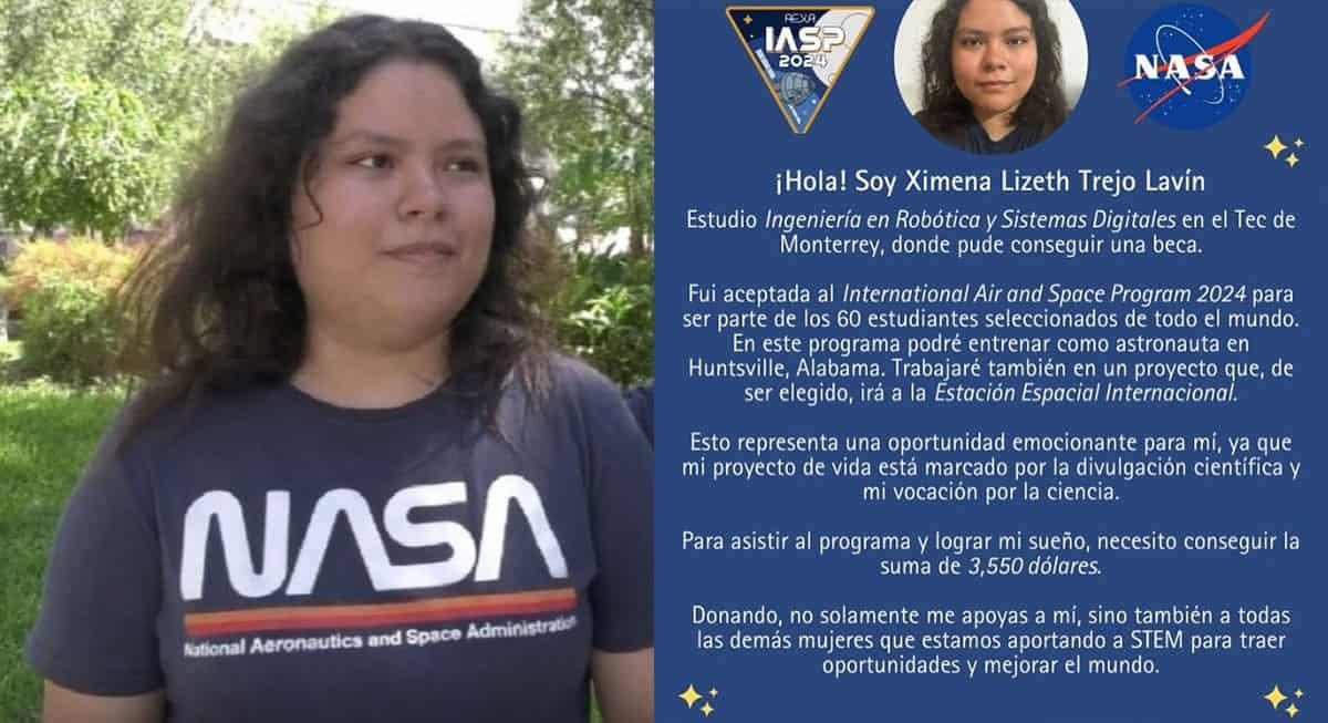 ¡Nos vamos a la NASA!, Ximena Trejo pide apoyo para cumplir su sueño