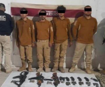 Detienen a cuatro y aseguran arsenal de armas de fuego al norte de Sonora