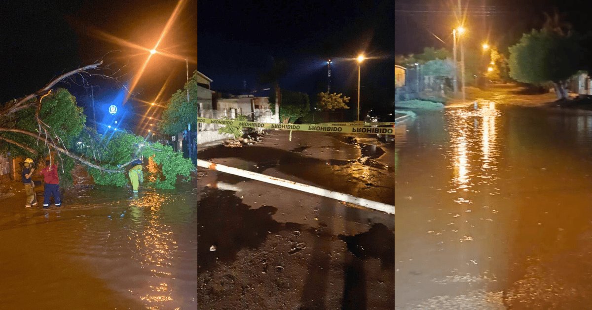 Daños por lluvias en Empalme y Guaymas: sin luz, rescates y un incendio