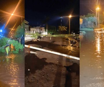 Daños por lluvias en Empalme y Guaymas: sin luz, rescates y un incendio