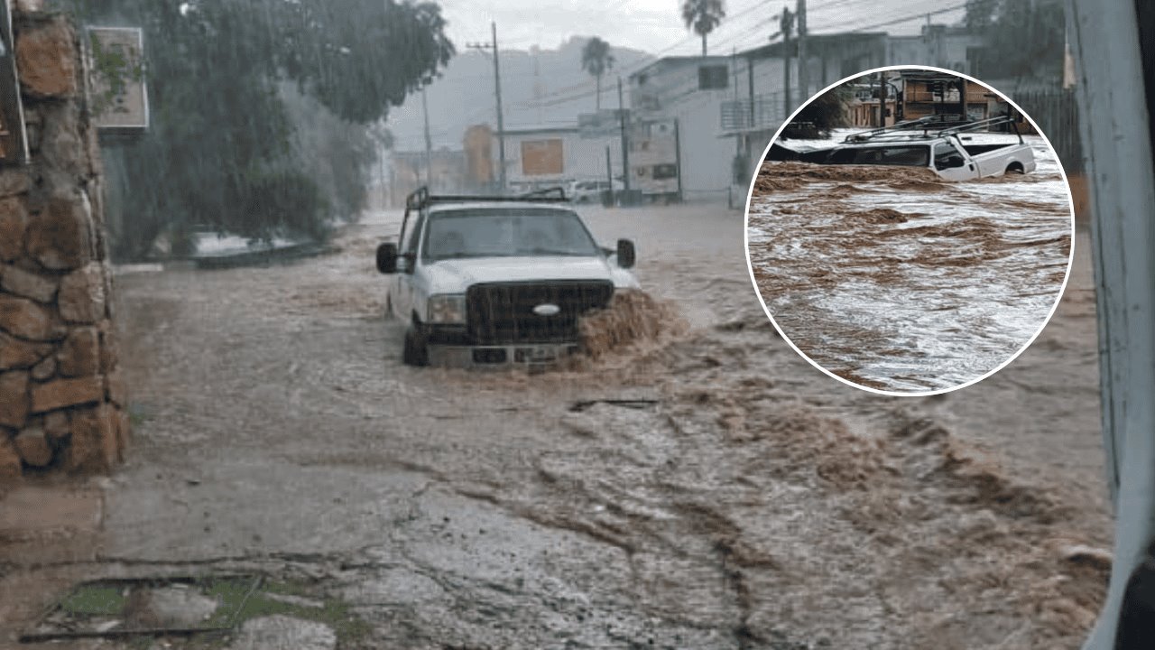 Lluvias en Nogales dejan daños en automóviles, postes, bardas y casas