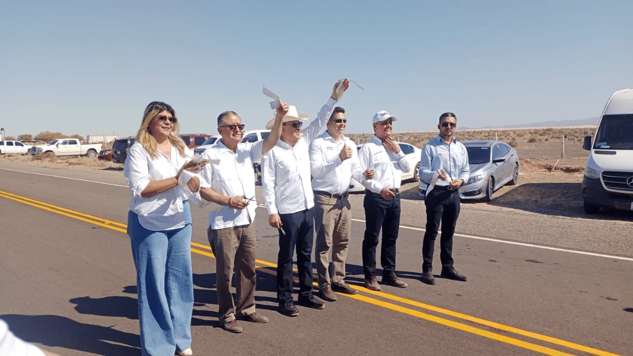 Entrega gobernador obra de rehabilitación de carretera Puerto Peñasco-SLRC