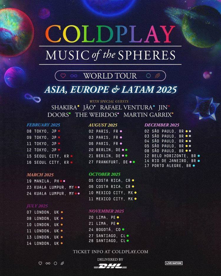 ¡Coldplay en México! Filtran fechas de su regreso en 2025 