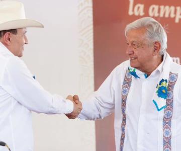 AMLO se despide de Sonora; Pueblos Yaquis reconocen obras del Plan de Justicia