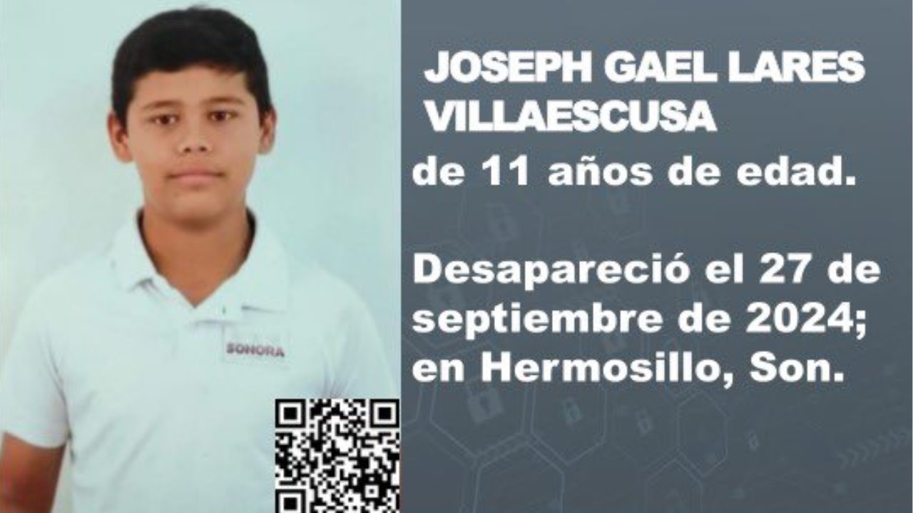 Activan Alerta Amber para Joseph Gael, menor desaparecido en Hermosillo