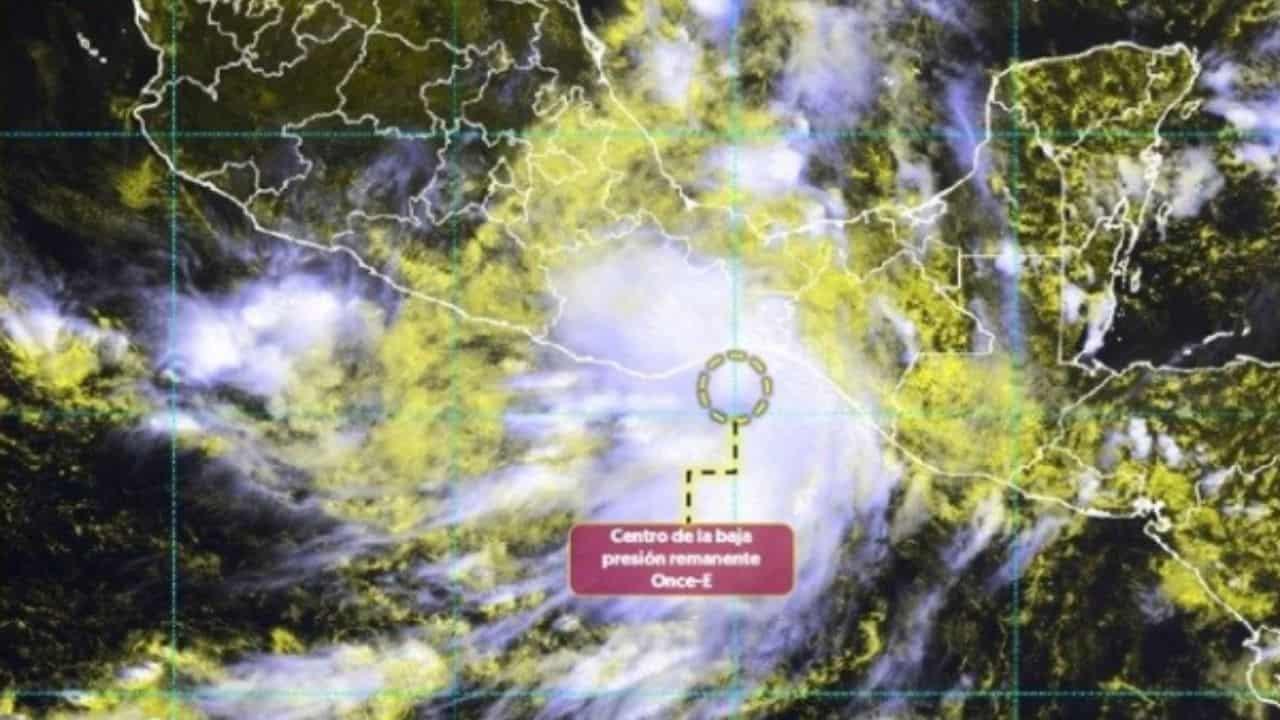 Depresión Tropical Once-E se degrada a baja presión remanente