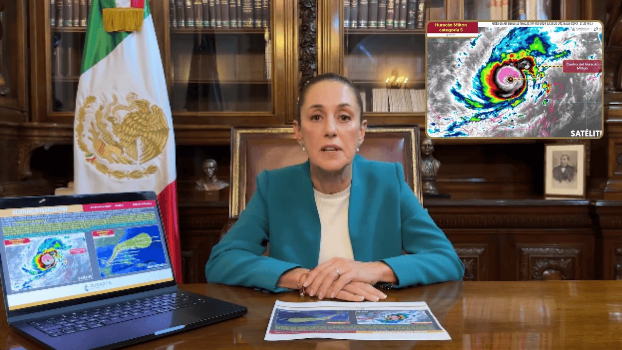 VIDEO | Claudia Sheinbaum alerta por cercanía de huracán Milton a Yucatán