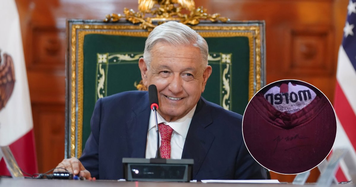 Ofertan en 55 mil pesos una gorra firmada por AMLO