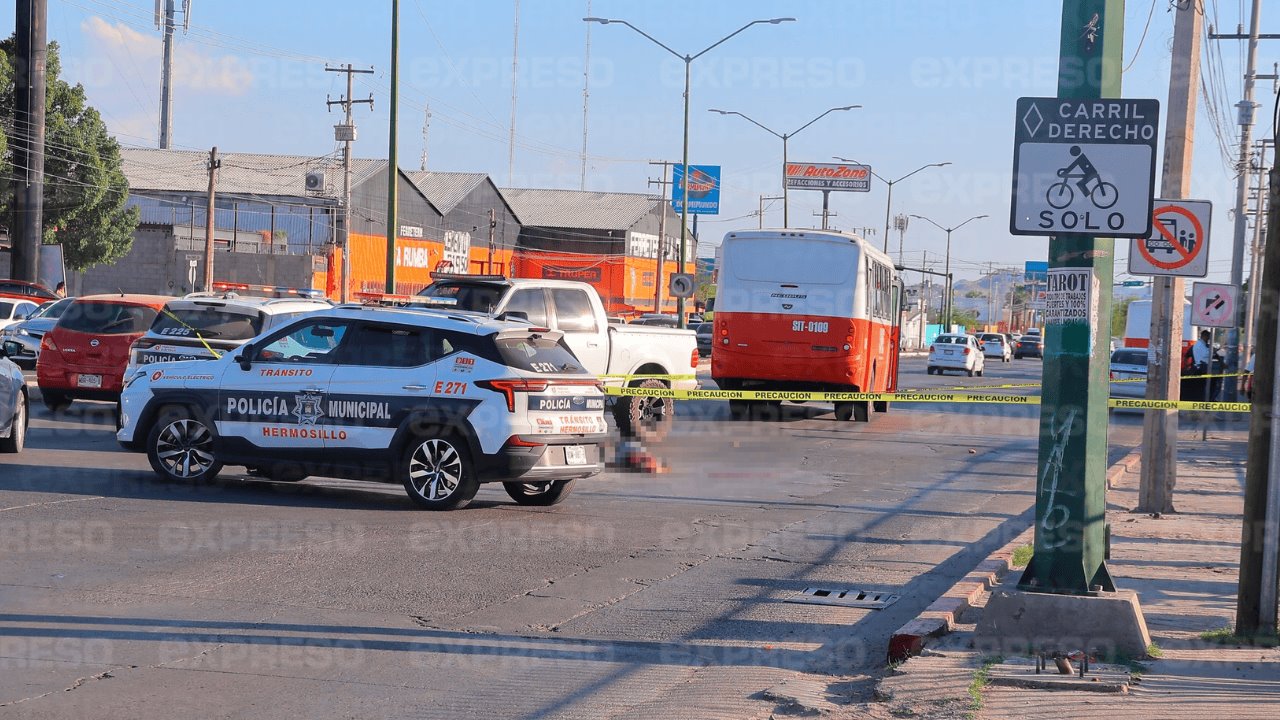 Investiga FGJE fatal accidente donde ciclista perdió la vida en Hermosillo