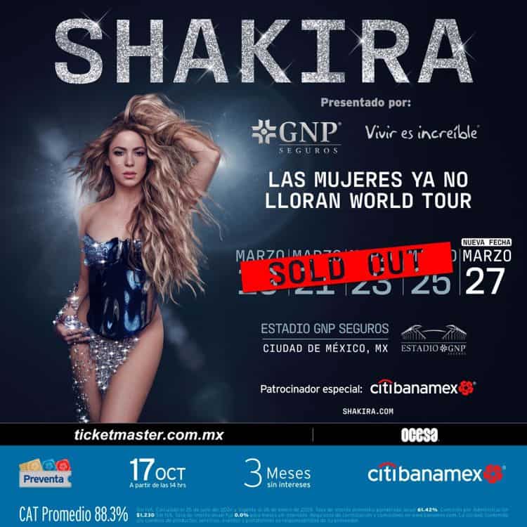 Shakira supera récord de Taylor Swift en México