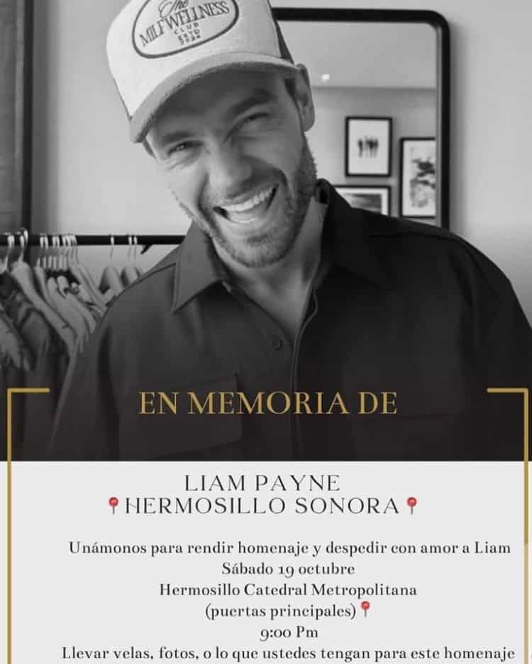 Darán último adiós a Liam Payne en Hermosillo