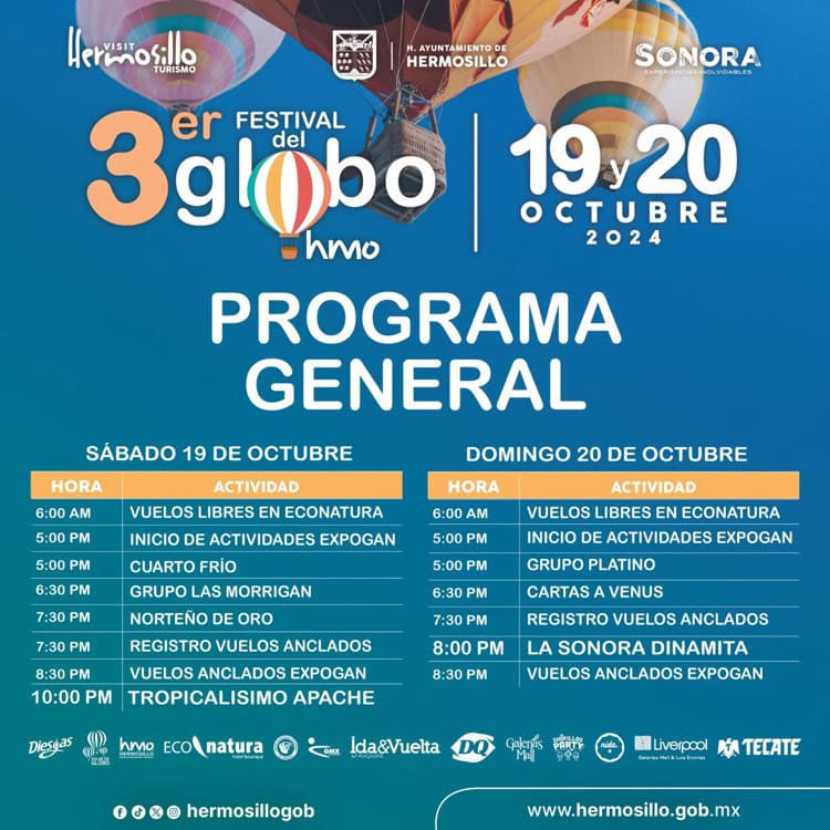 Arrancan actividades del 3er Festival del Globo en Hermosillo